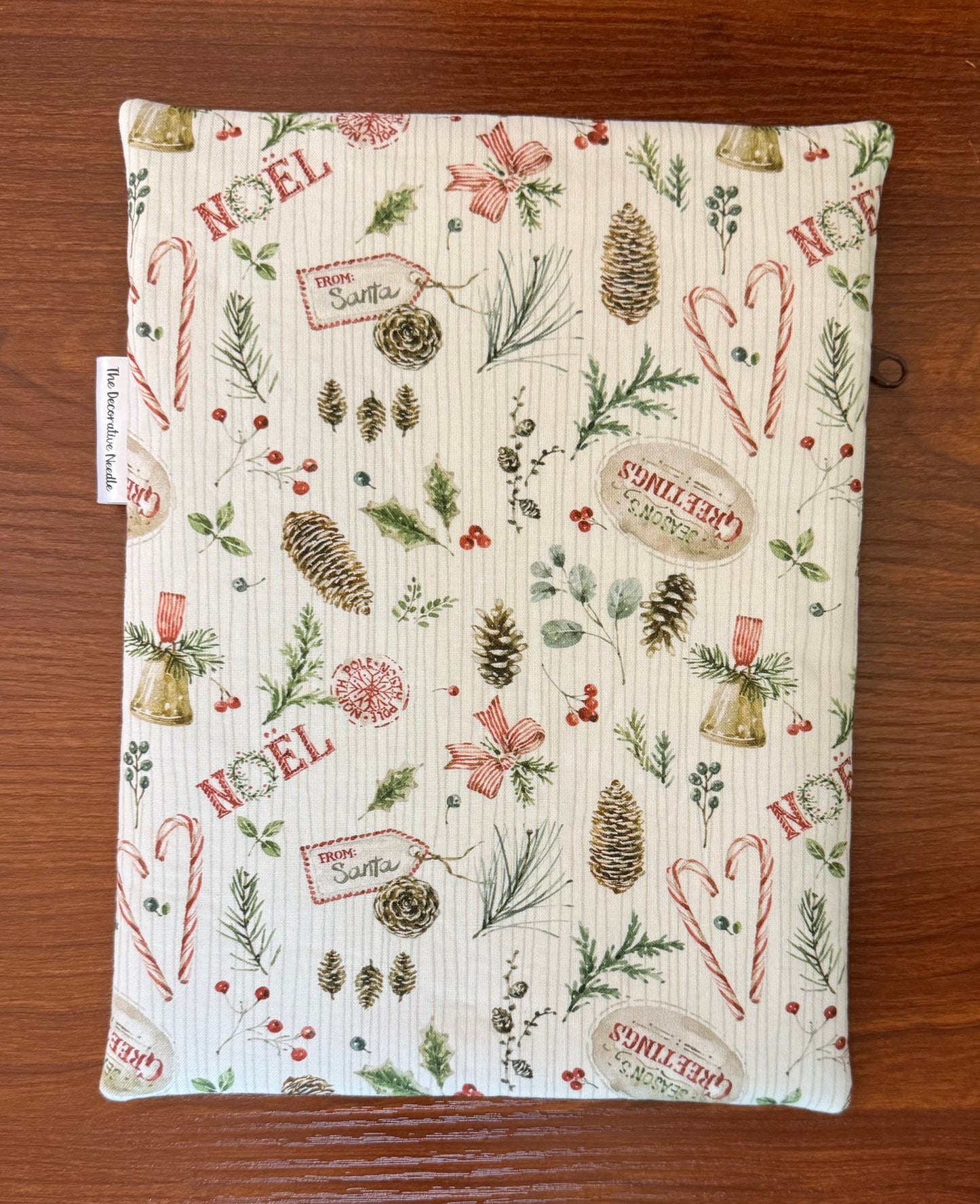 Holiday Spirit Tossed Motifs Skinny project bag for cross stitch & embroidery