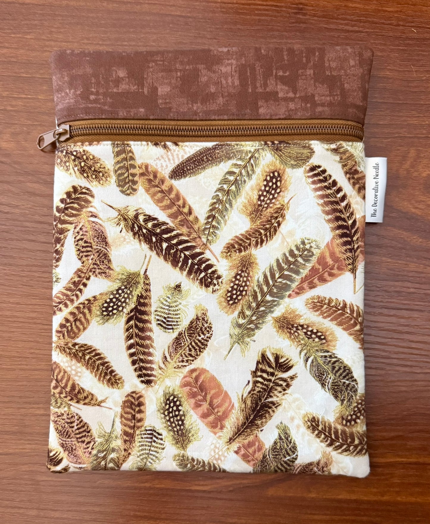 Skinny project bag - Gilded Feathers