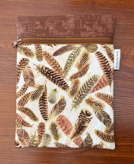 Skinny project bag - Gilded Feathers