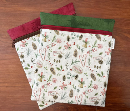Holiday Spirit motifs Large project bag for cross stitch & embroidery