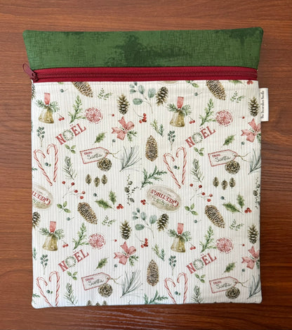 Holiday Spirit motifs Large project bag for cross stitch & embroidery
