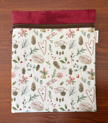 Holiday Spirit motifs Large project bag for cross stitch & embroidery