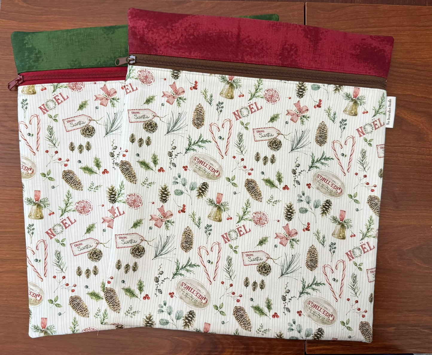 Holiday Spirit motifs Tall project bag for cross stitch & embroidery