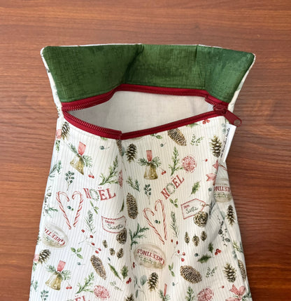 Holiday Spirit motifs Large project bag for cross stitch & embroidery