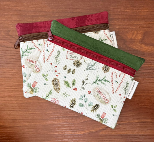Holiday Spirit motifs Notions bag for cross stitch & embroidery