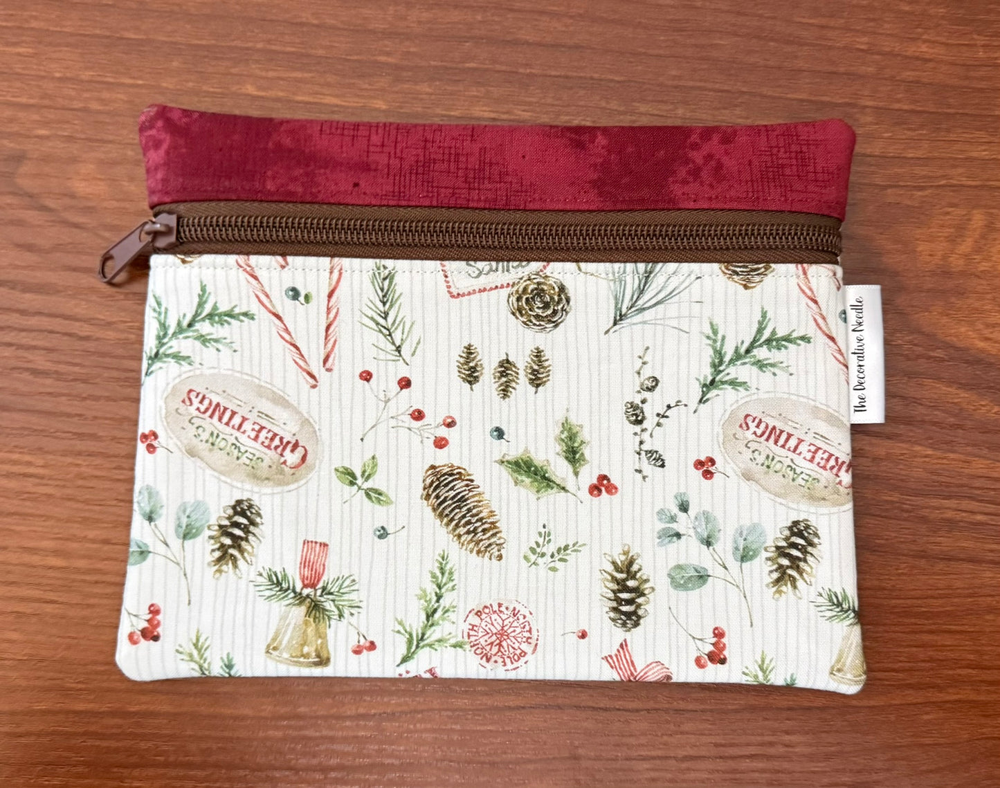 Holiday Spirit motifs Notions bag for cross stitch & embroidery