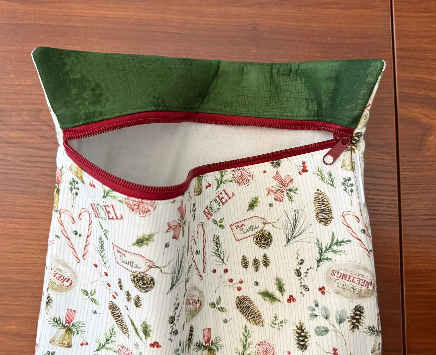 Holiday Spirit motifs Tall project bag for cross stitch & embroidery