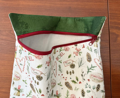 Holiday Spirit motifs Tall project bag for cross stitch & embroidery
