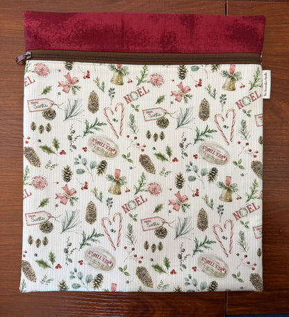 Holiday Spirit motifs Tall project bag for cross stitch & embroidery