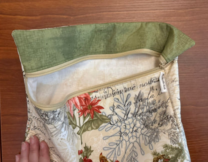 Christmas Collage Tall project bag for cross stitch & embroidery
