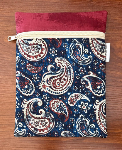 Skinny project bag - Patriotic Paisley