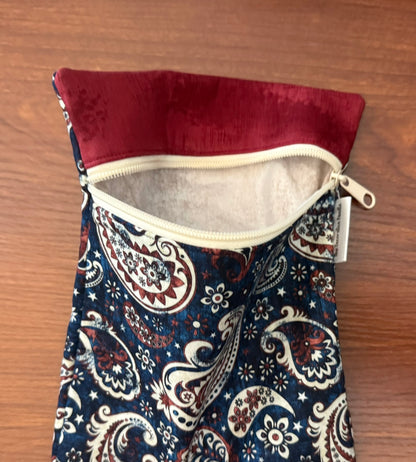 Skinny project bag - Patriotic Paisley