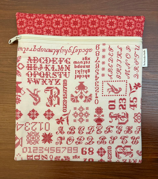 Large project bag - Piece & Plenty Sampler (Rose)