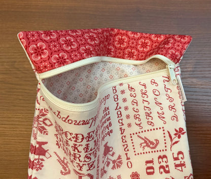 Large project bag - Piece & Plenty Sampler (Rose)