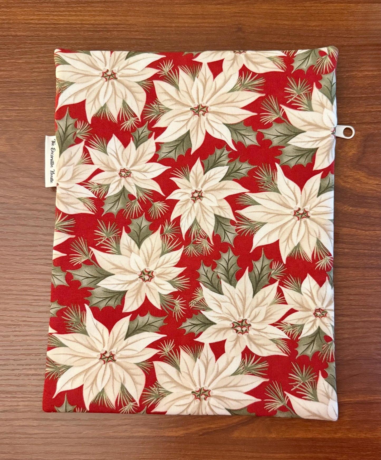 Skinny project bag - Christmas Carol Poinsettia