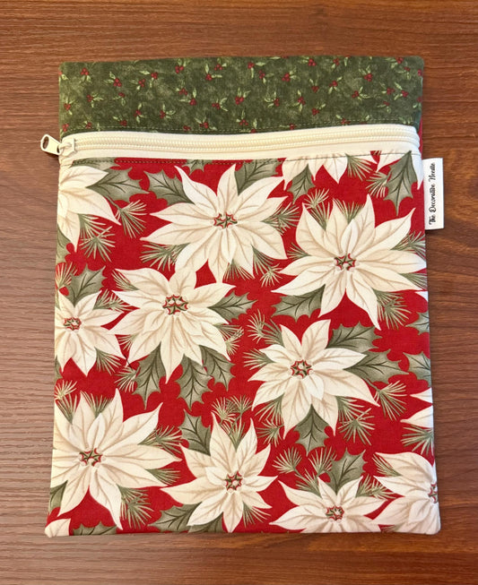 Skinny project bag - Christmas Carol Poinsettia