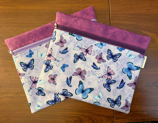 Regular project bag - Lavendar Butterflies