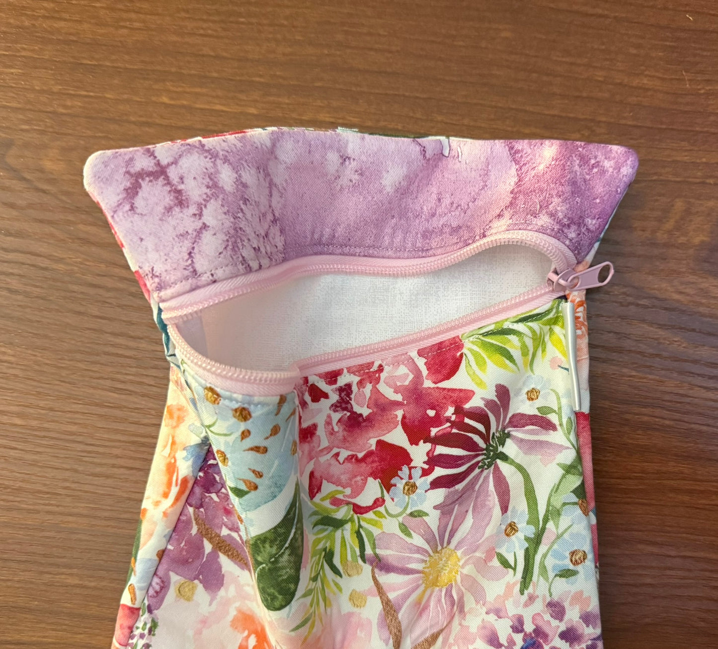 Skinny project bag - Soulstice floral with purple