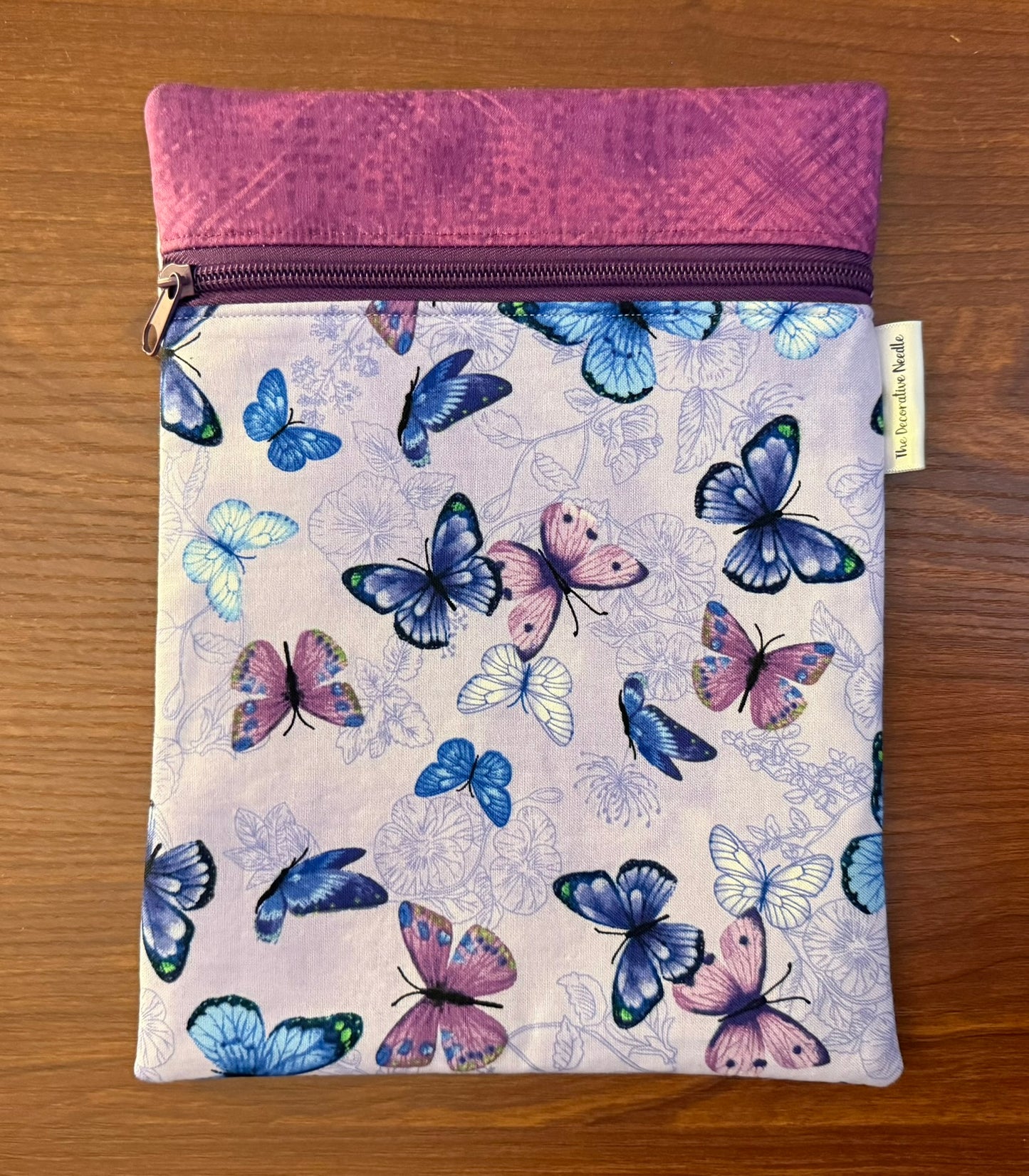 Skinny project bag - Lavendar Butterflies