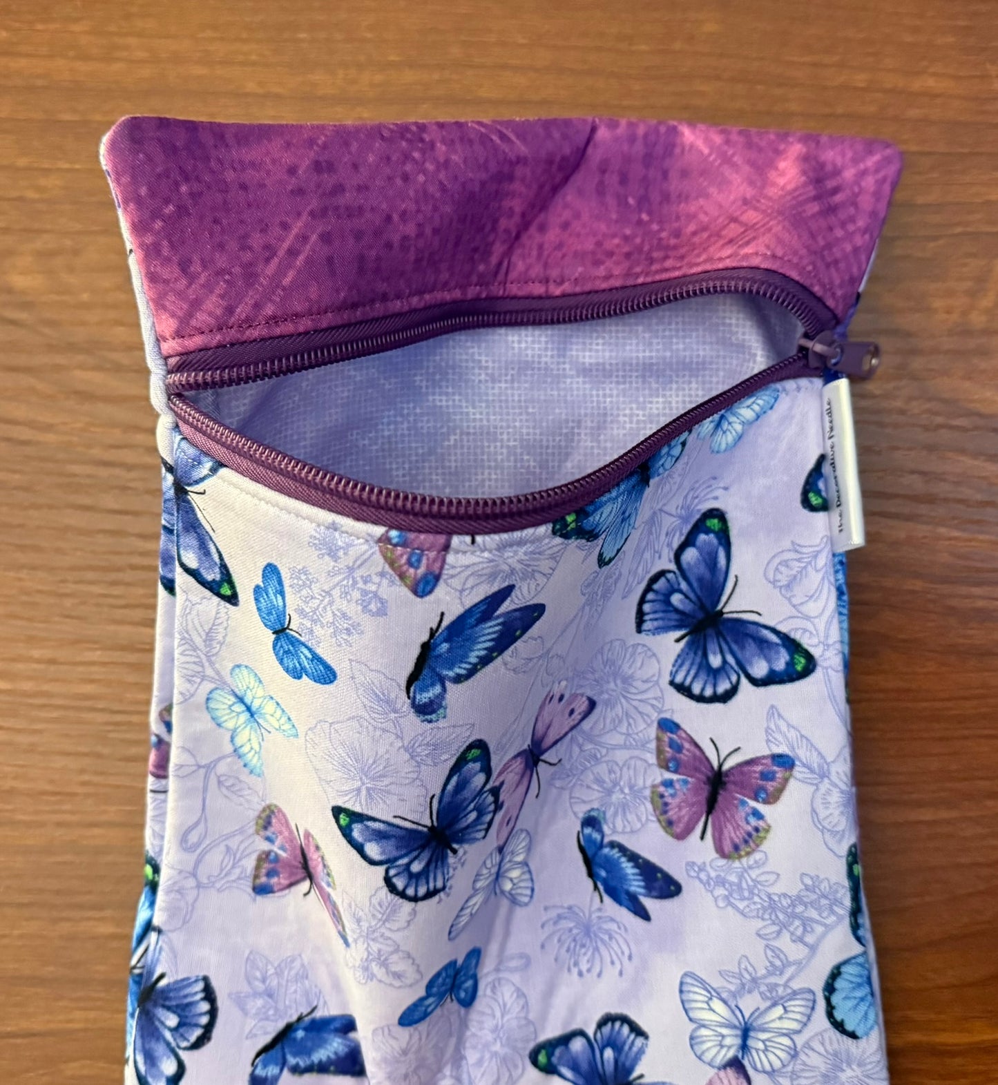 Skinny project bag - Lavendar Butterflies