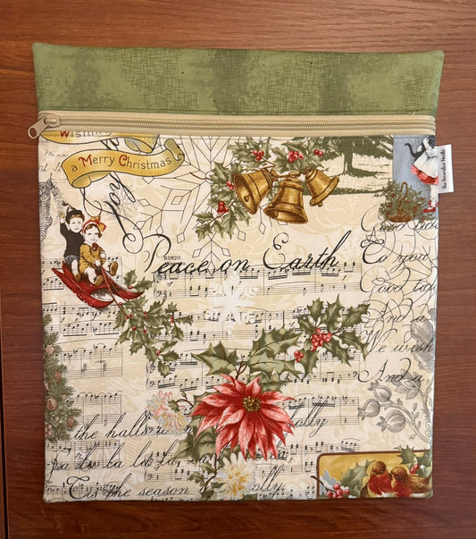 Christmas Collage Tall project bag for cross stitch & embroidery